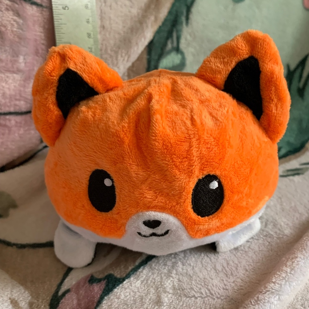 TeeTurtle fox skeleton Halloween flip plush